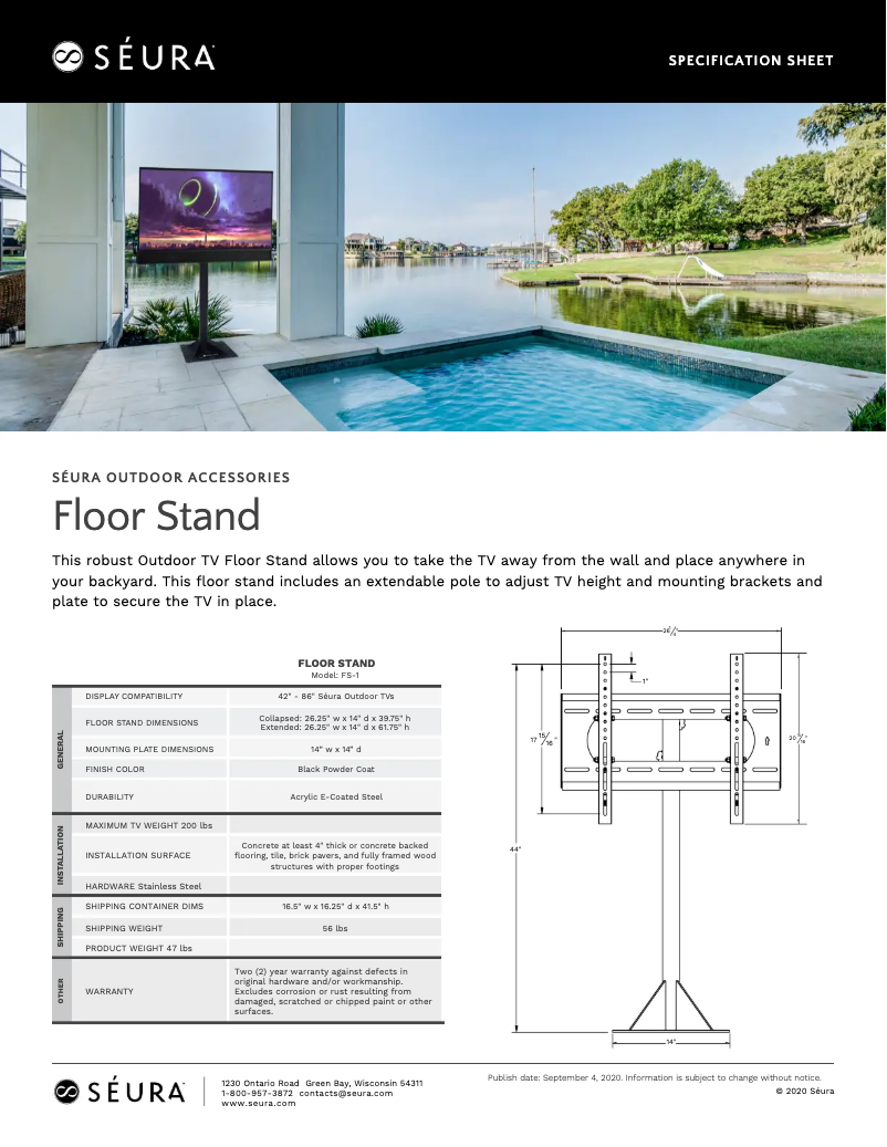 Page 1 of the manual Technical Sheet Seura FS-1