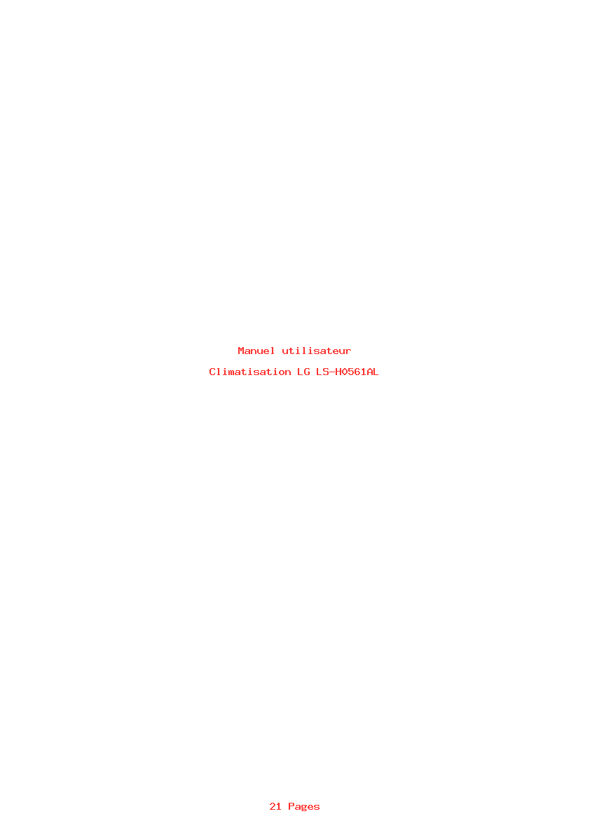 Page 1 de la notice Manuel utilisateur LG LS-H0561AL