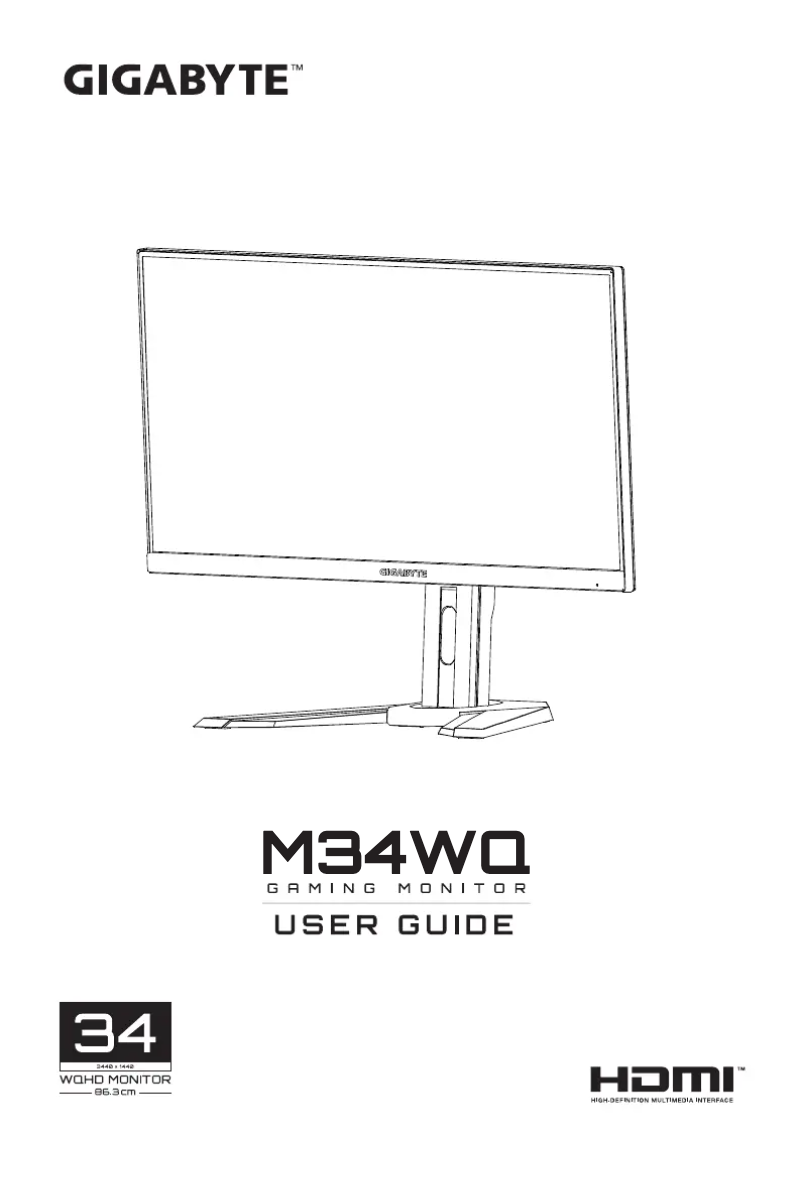 Page 1 of the manual User Manual Gigabyte M34WQ