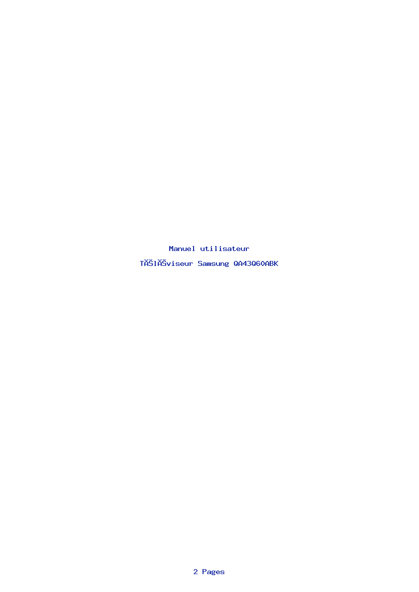 Page 1 de la notice Manuel utilisateur Samsung QA43Q60ABK