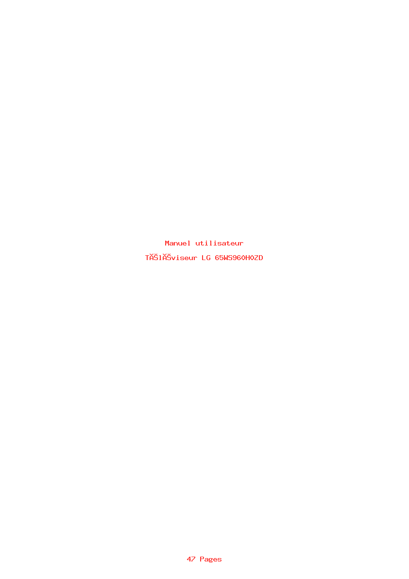 Page 1 de la notice Manuel utilisateur LG 65WS960H0ZD