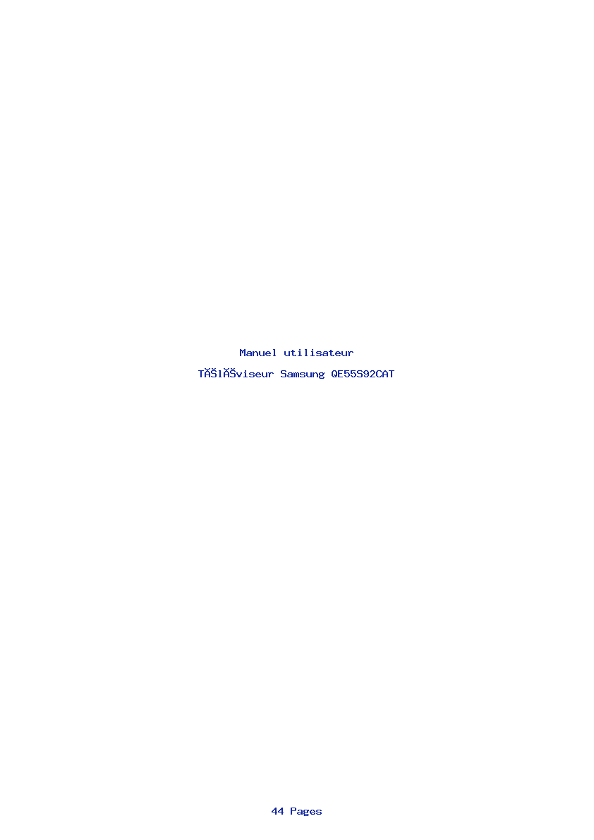 Page 1 de la notice Manuel utilisateur Samsung QE55S92CAT