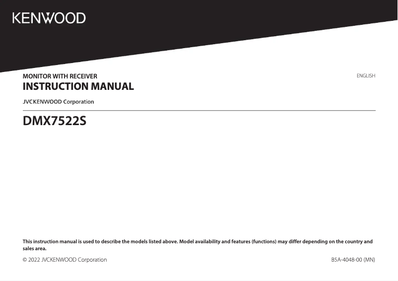 Page 1 de la notice Manuel utilisateur Kenwood DMX7522S