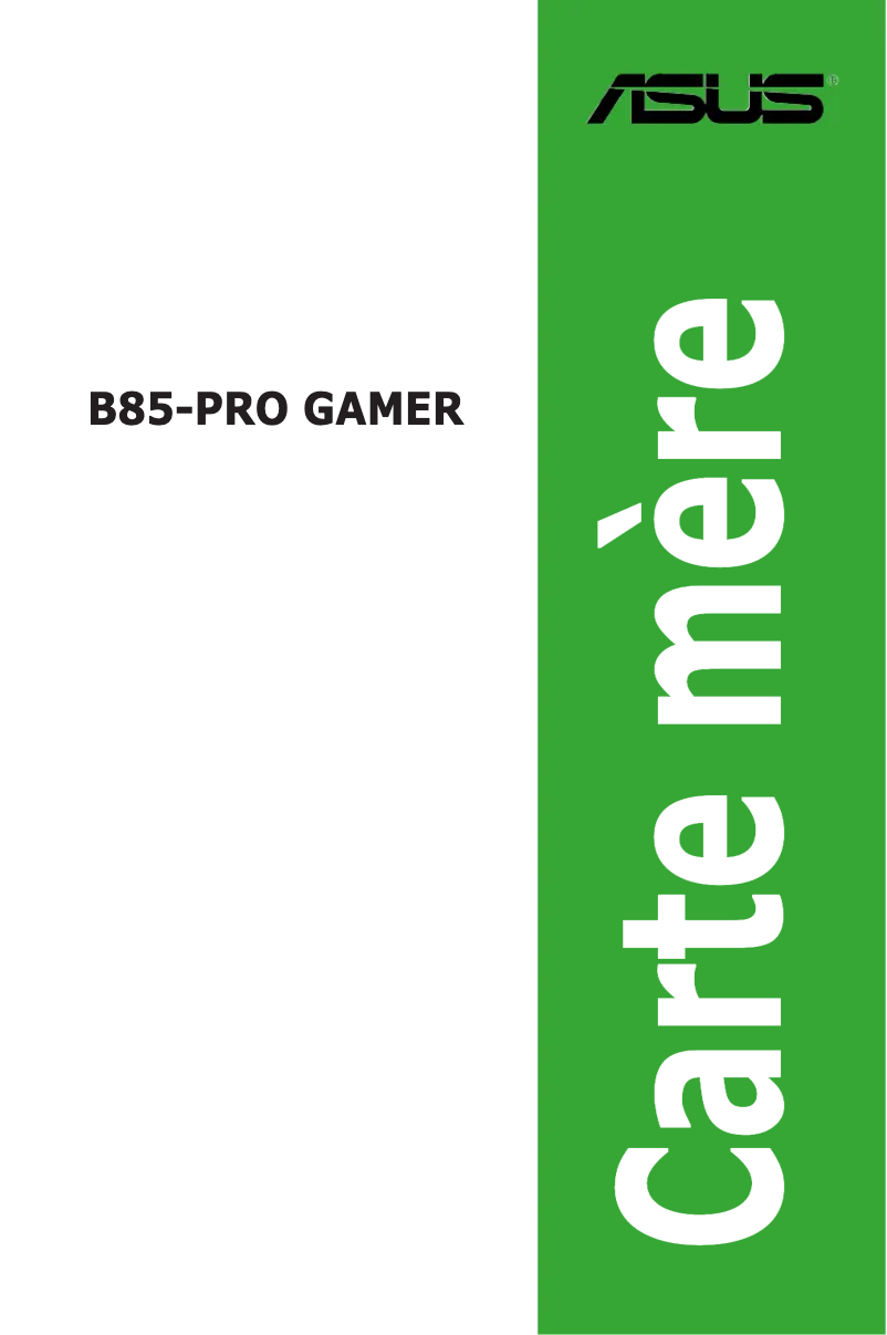 Page 1 de la notice Manuel utilisateur Asus B85-PRO GAMER
