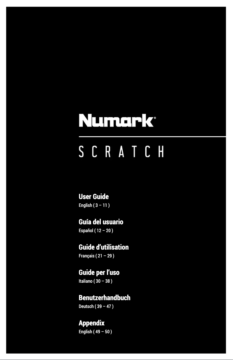Page 1 de la notice Manuel utilisateur Numark Scratch