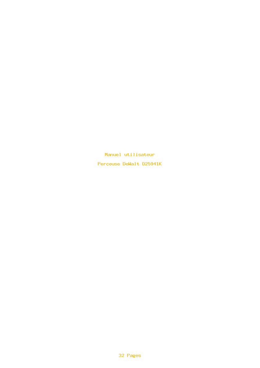 Page 1 de la notice Manuel utilisateur DeWalt D25941K