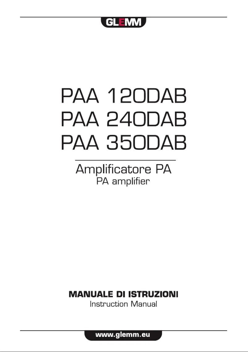 Page 1 de la notice Manuel utilisateur Glemm PAA 240DAB
