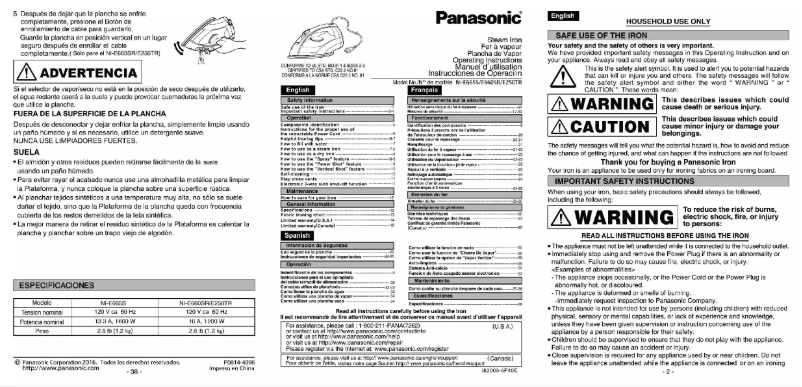 Página 1 del manual Manual de usuario Panasonic NI-E660SR