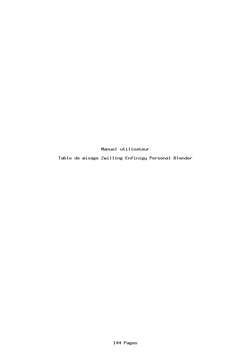 Page 1 de la notice Manuel utilisateur Zwilling Enfinigy Personal Blender