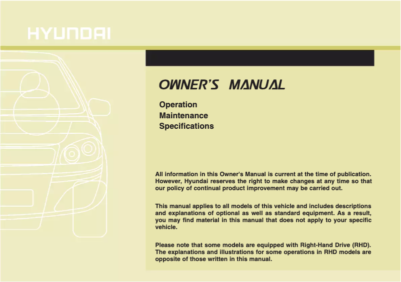 Page 1 de la notice Manuel utilisateur Hyundai Tucson (2013)