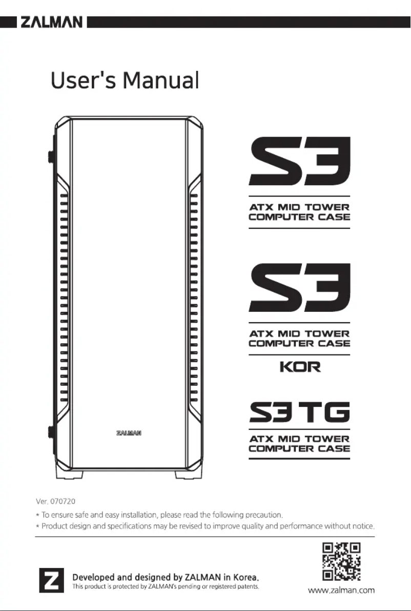 Página 1 del manual Manual de usuario Zalman S3 TG
