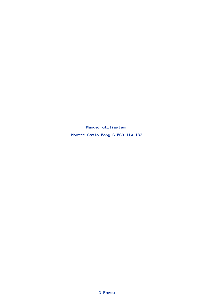 Page 1 de la notice Manuel utilisateur Casio Baby-G BGA-110-1B2