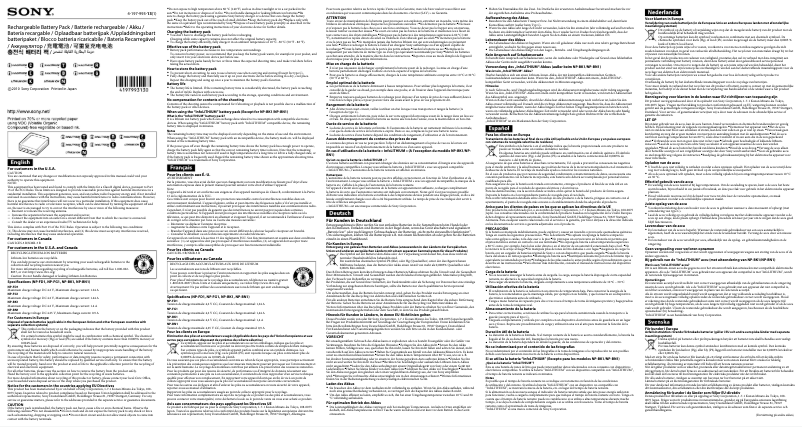 Page 1 de la notice Manuel utilisateur Sony NP-FG1