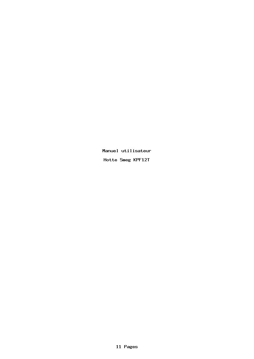 Page 1 de la notice Manuel utilisateur Smeg KPF12T