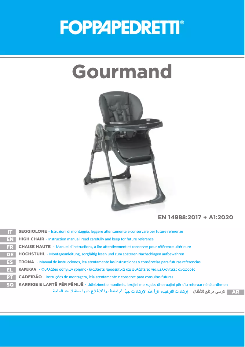 Page 1 de la notice Manuel utilisateur Foppapedretti Gourmand