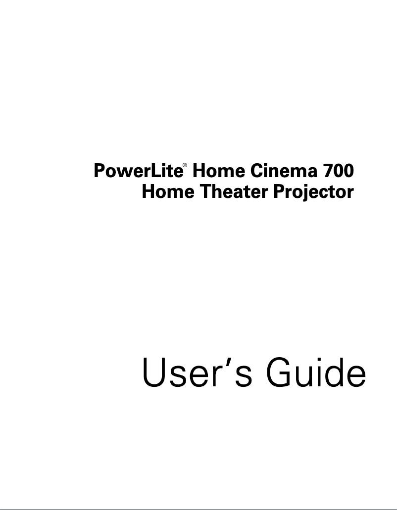 Page 1 de la notice Manuel utilisateur Epson PowerLite 700