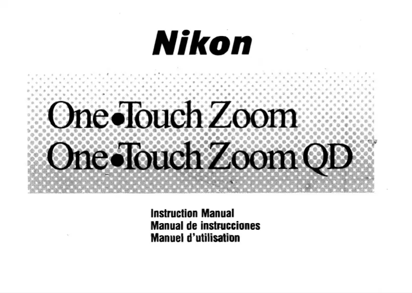 Page 1 de la notice Manuel utilisateur Nikon One Touch Zoom QD