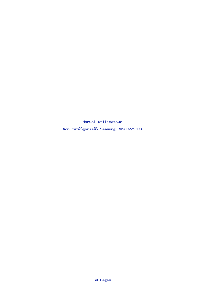 Page 1 de la notice Manuel utilisateur Samsung RR20C2723CB
