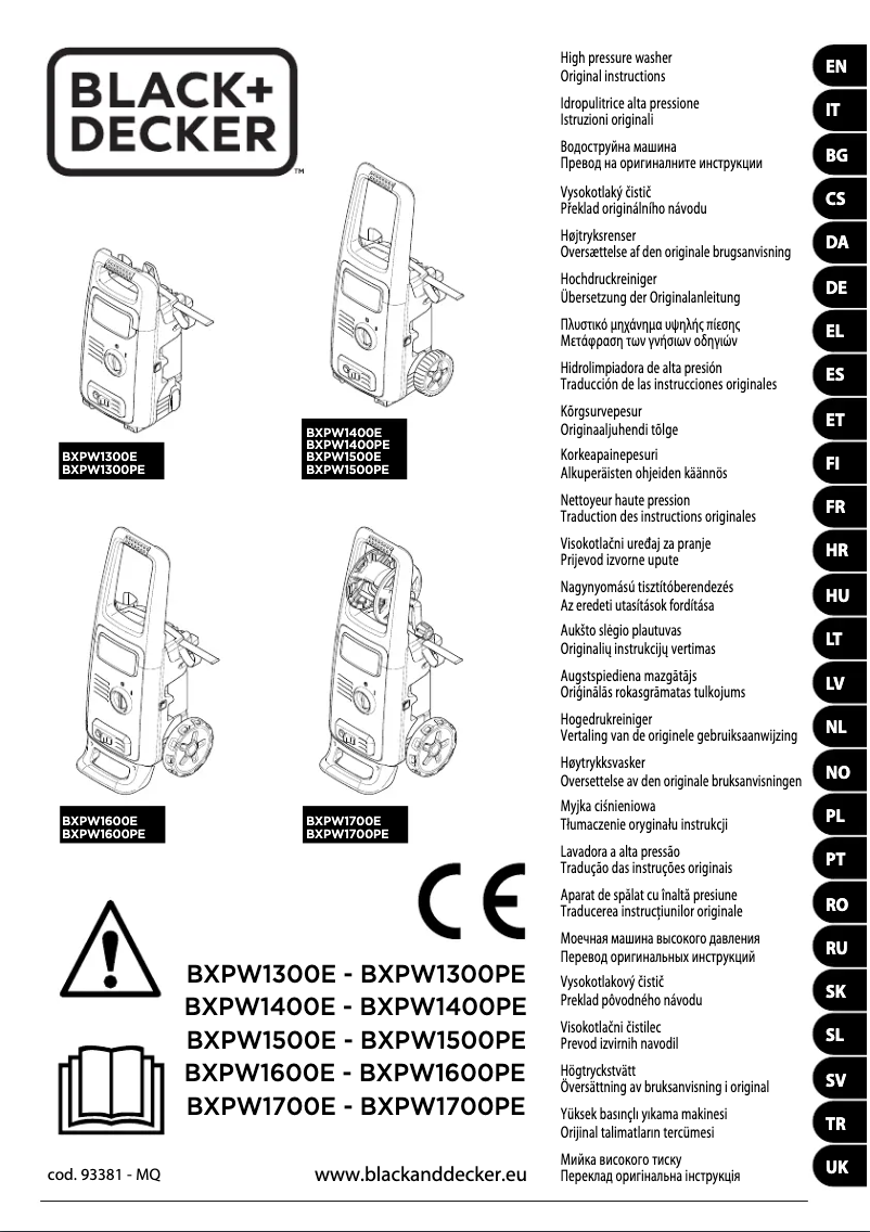 Página 1 del manual Manual de usuario Black & Decker BXPW1600E