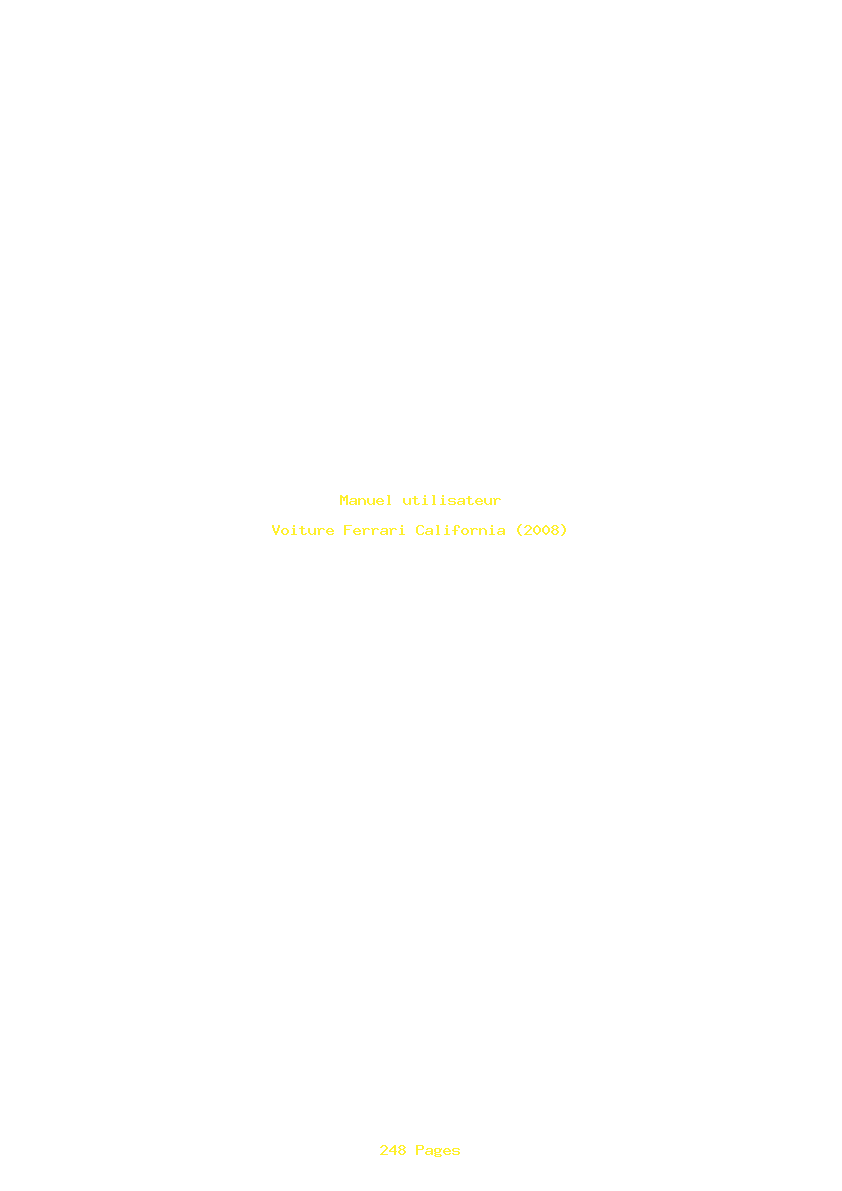 Page 1 de la notice Manuel utilisateur Ferrari California (2008)