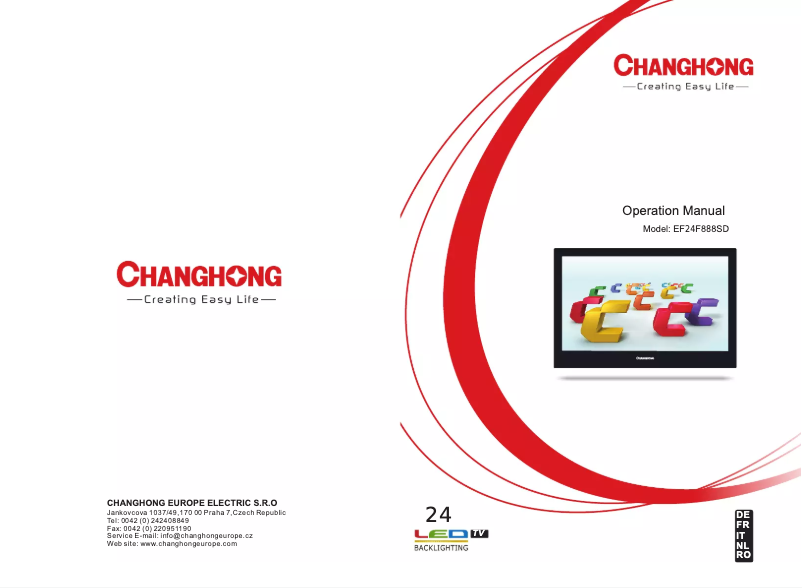 Page 1 de la notice Manuel utilisateur Changhong EF24F888SD