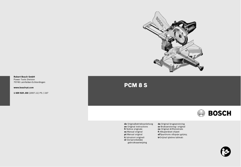 Page 1 of the manual User Manual Bosch PCM 8 S