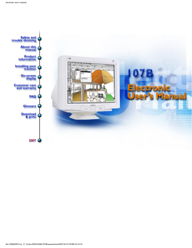 Page n°1 - Manuel utilisateur Philips 107B