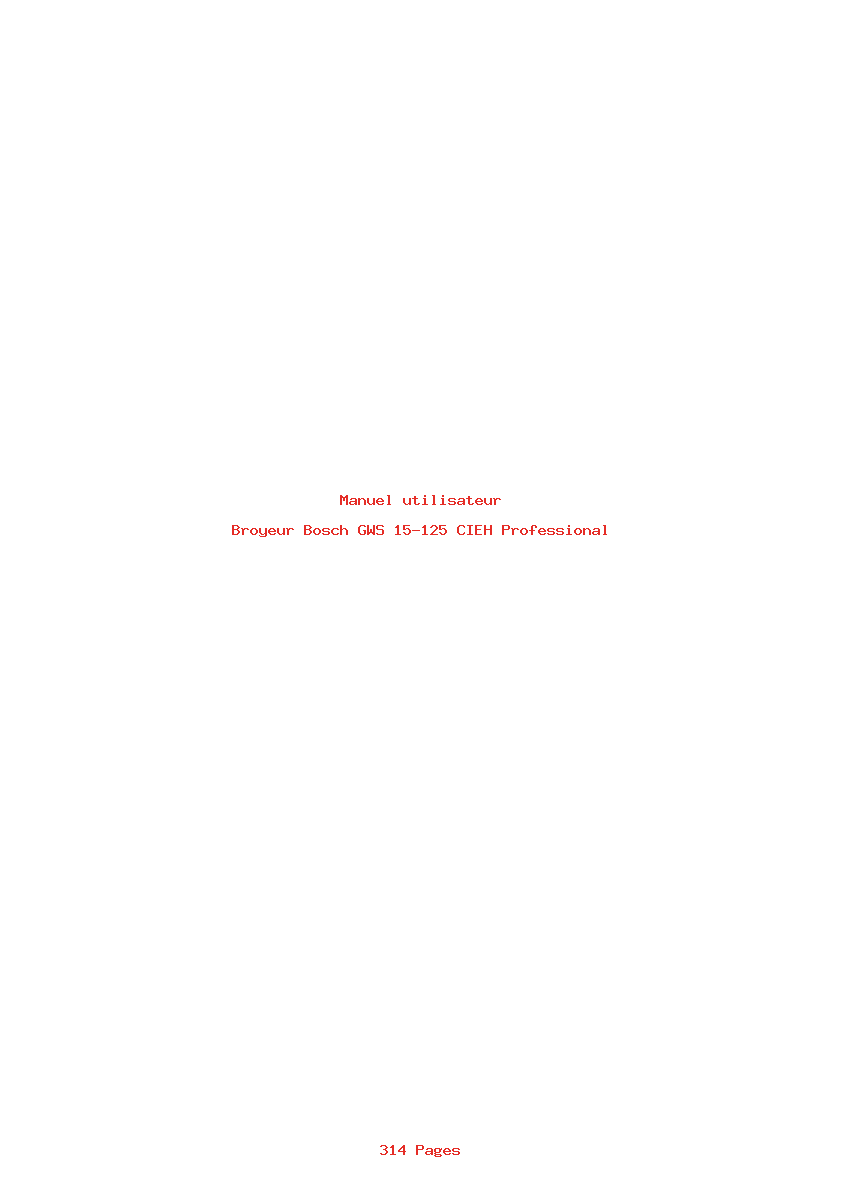 Page 1 de la notice Manuel utilisateur Bosch GWS 15-125 CIEH Professional