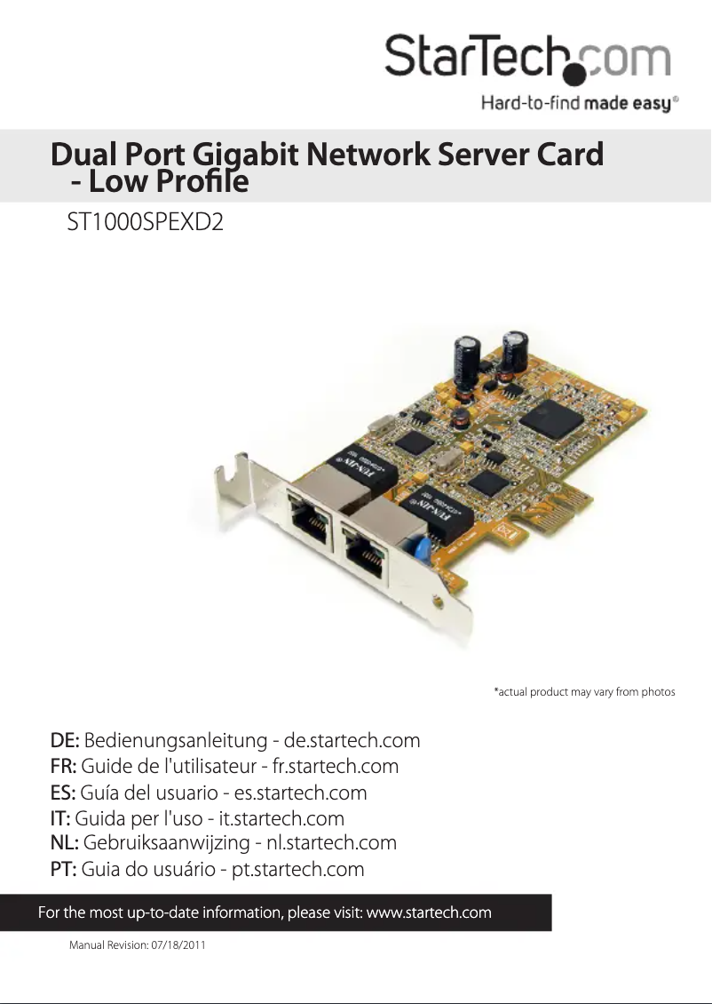 Page 1 de la notice Manuel utilisateur StarTech.com ST1000SPEXD2
