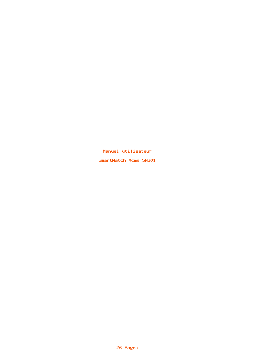 Page 1 de la notice Manuel utilisateur Acme SW301