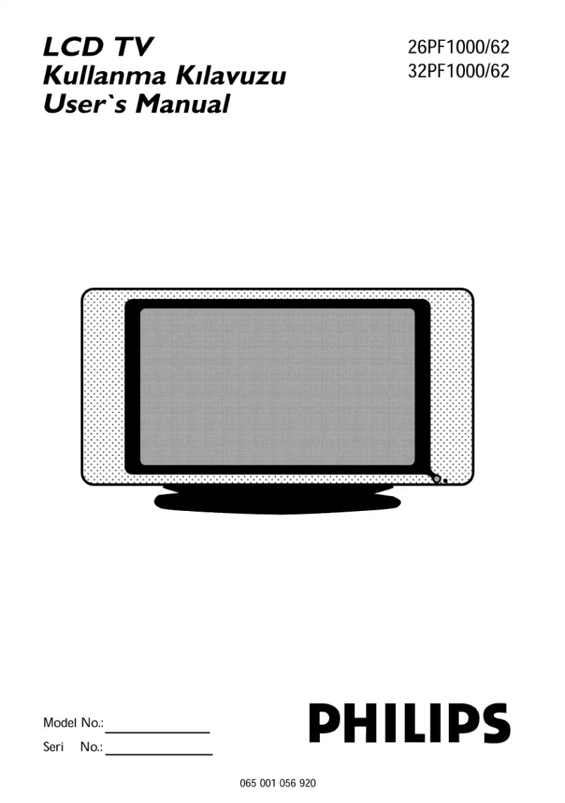 Page 1 of the manual Instruction Manual Philips 26PF1000