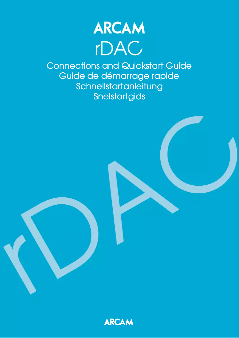 Page 1 de la notice Manuel utilisateur Arcam rDac