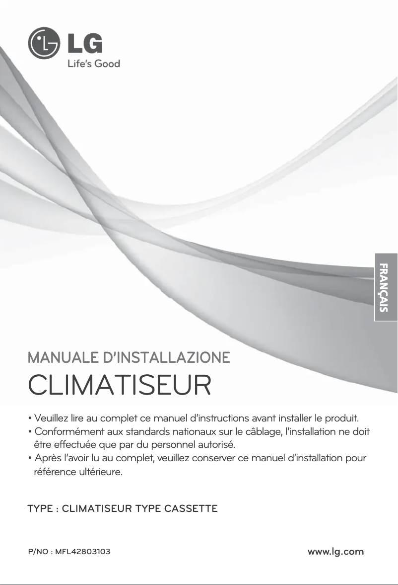 Page 1 de la notice Guide d'installation LG ARNU15GTQC2