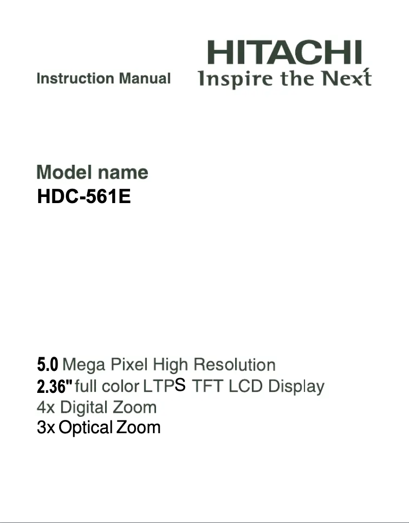 Página 1 del manual Manual de usuario Hitachi HDC-561E