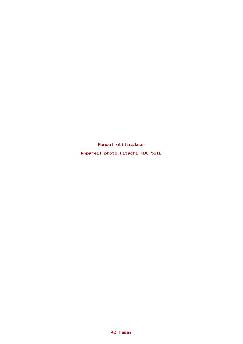 Page 1 de la notice Manuel utilisateur Hitachi HDC-561E
