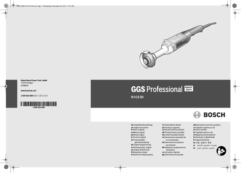 Page 1 of the manual User Manual Bosch GGS 8 H Professional