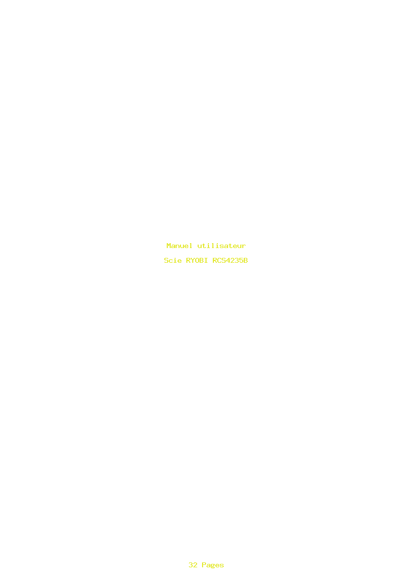 Page 1 de la notice Manuel utilisateur RYOBI RCS4235B