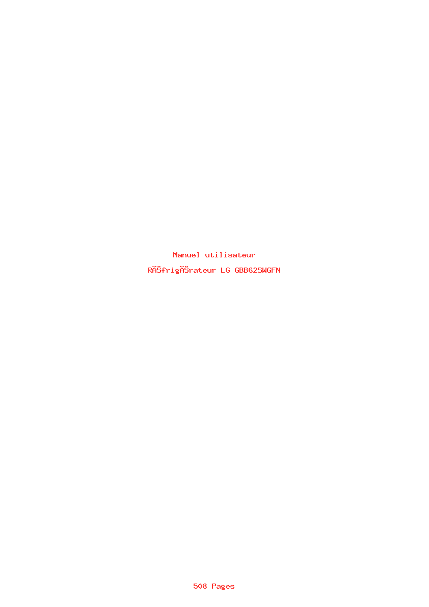 Page 1 de la notice Manuel utilisateur LG GBB62SWGFN