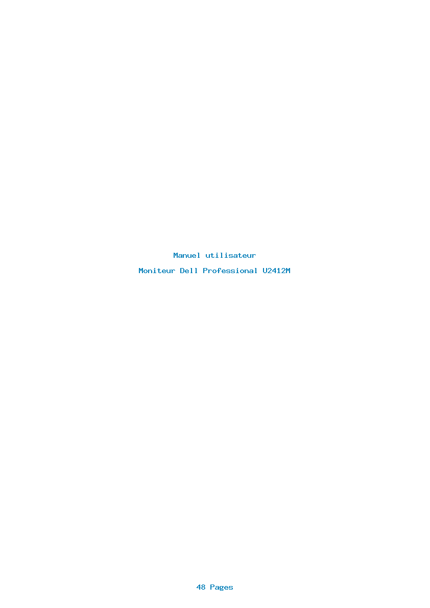 Page 1 de la notice Manuel utilisateur Dell Professional U2412M
