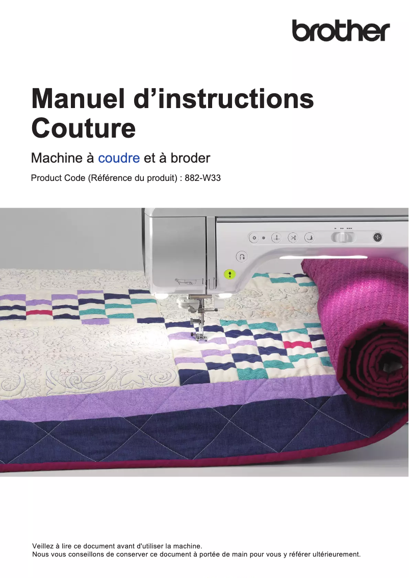 Page 1 de la notice Manuel utilisateur Brother Innov-is XP3