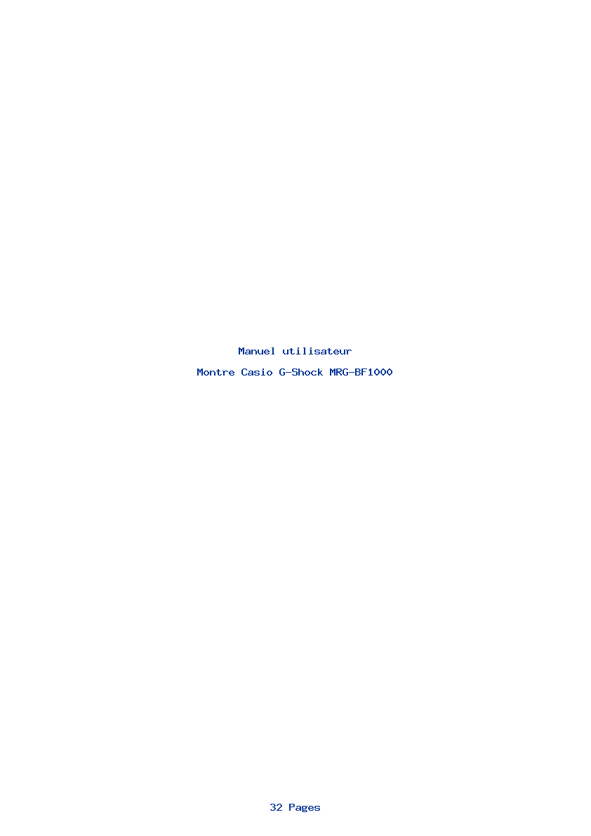 Page 1 de la notice Manuel utilisateur Casio G-Shock MRG-BF1000