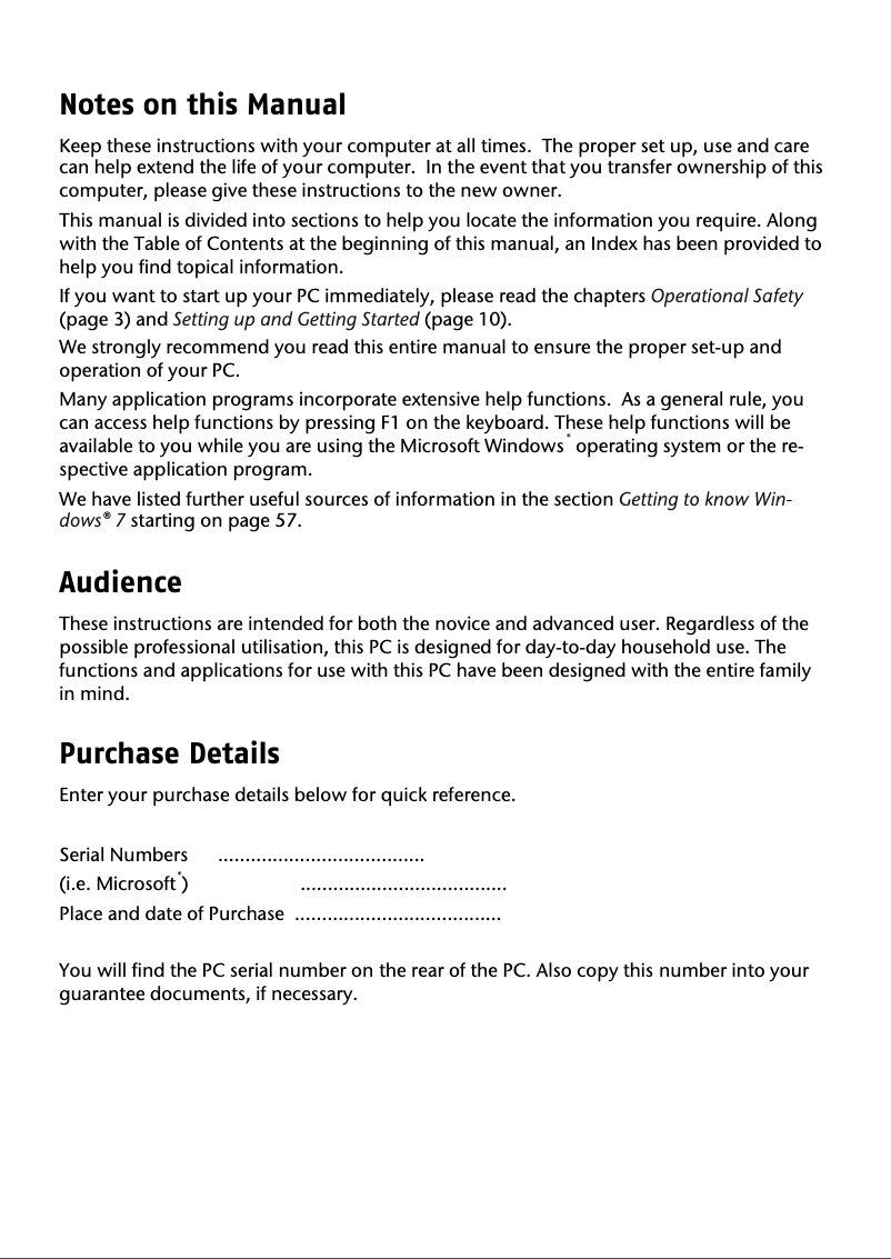 Page 1 de la notice Manuel utilisateur Medion Akoya X9611 (MD 97291)