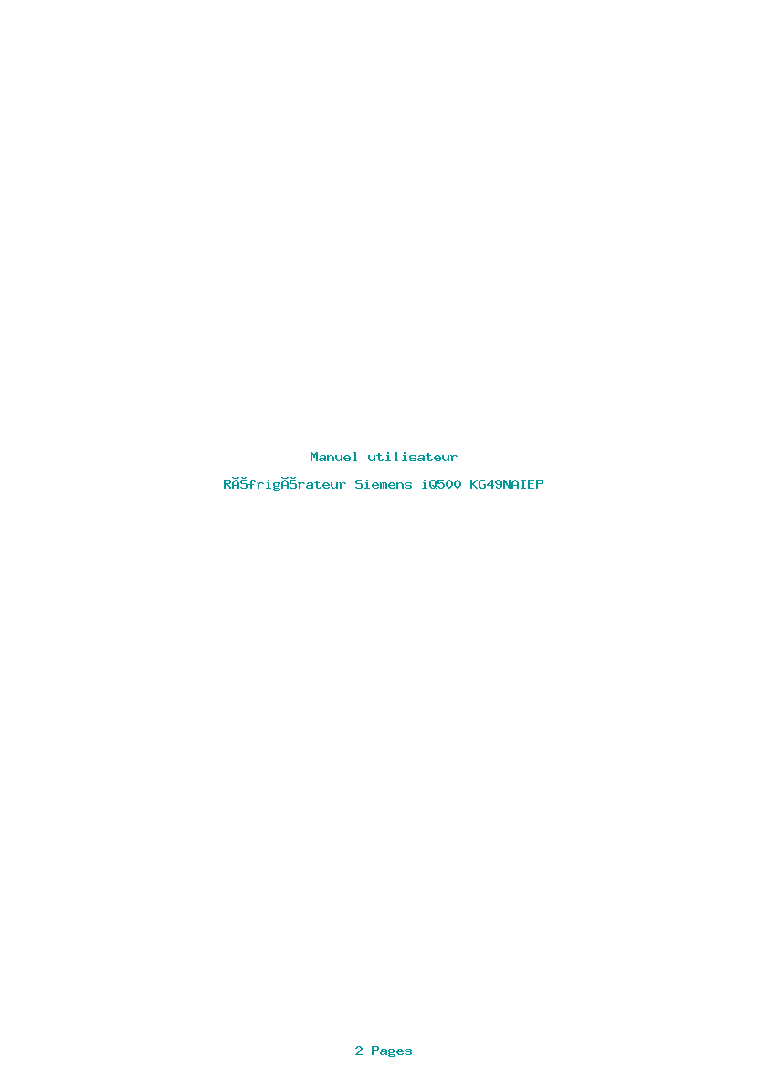 Page 1 de la notice Manuel utilisateur Siemens iQ500 KG49NAIEP