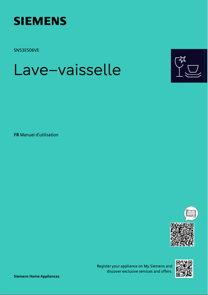 Page 1 de la notice Manuel utilisateur Siemens SN53ES06VE