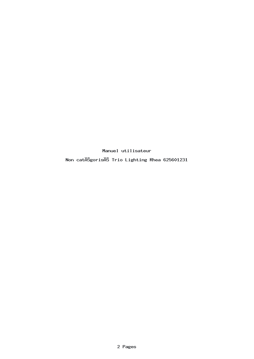 Page 1 de la notice Manuel utilisateur Trio Lighting Rhea 625601231
