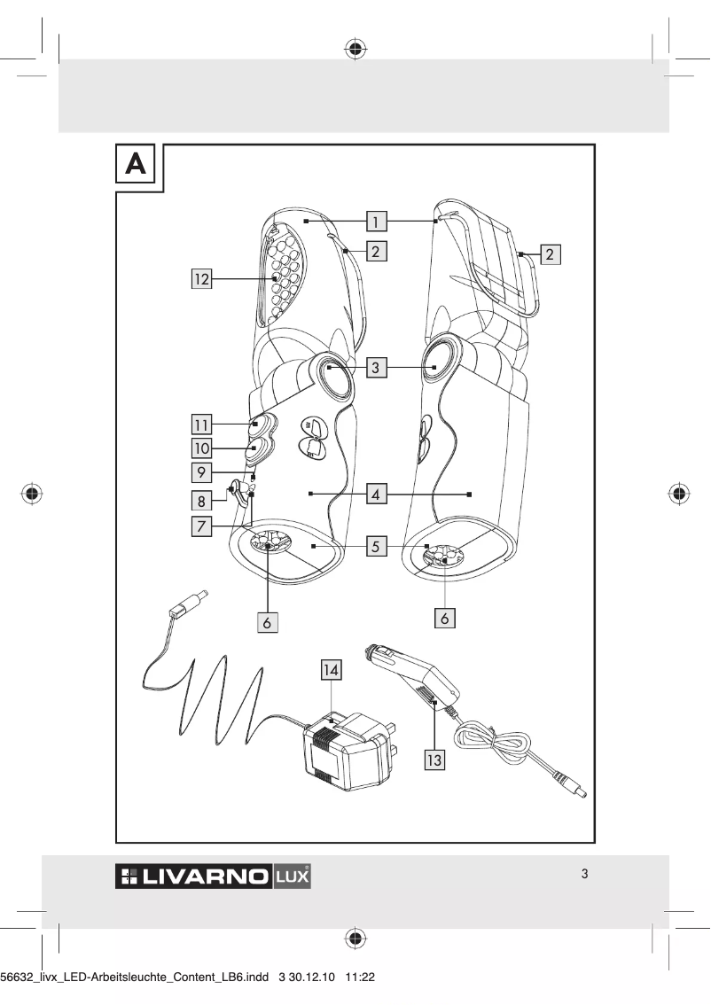 Page 1 de la notice Manuel utilisateur Livarno Lux IAN 56632