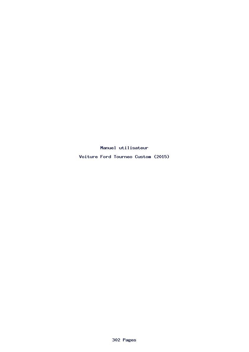 Page 1 de la notice Manuel utilisateur Ford Tourneo Custom (2015)