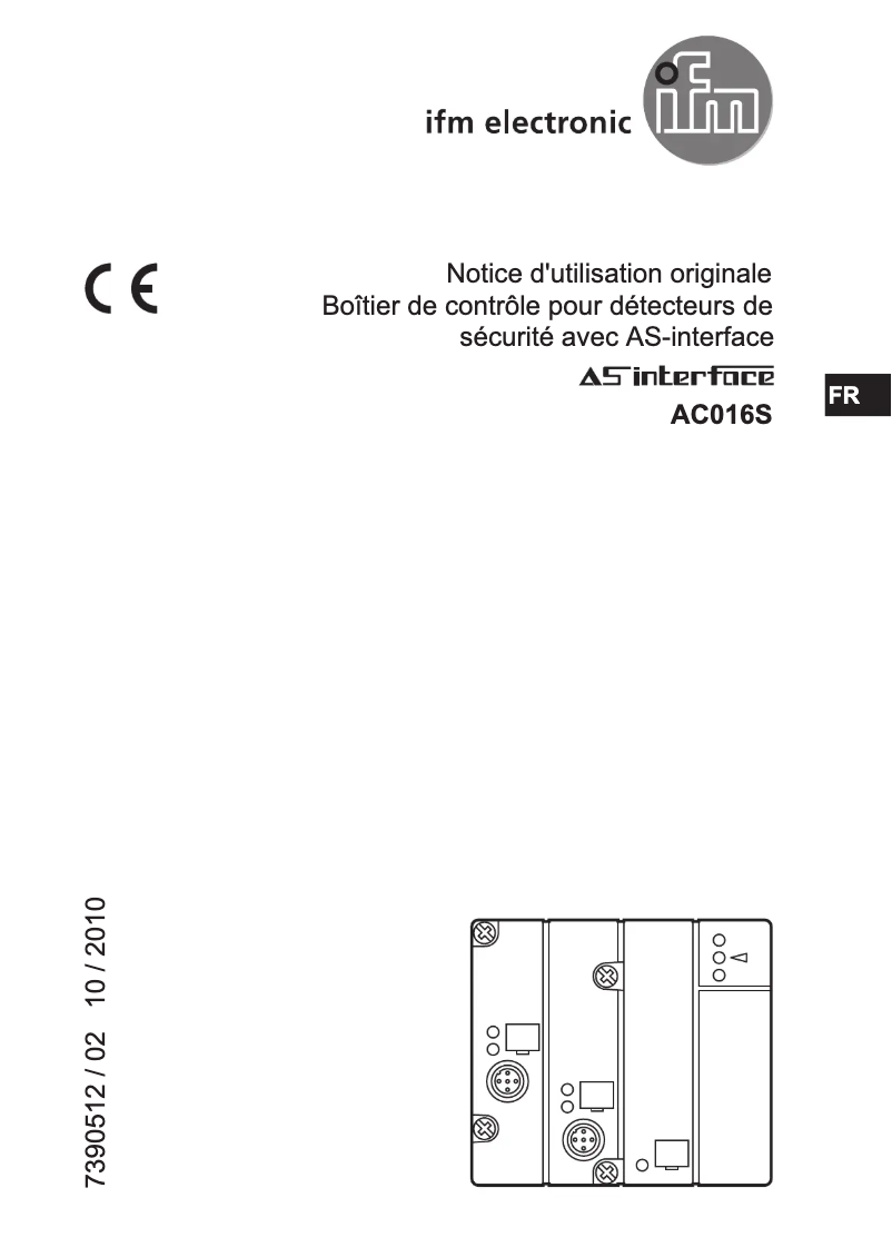 Page 1 de la notice Manuel utilisateur IFM AC016S
