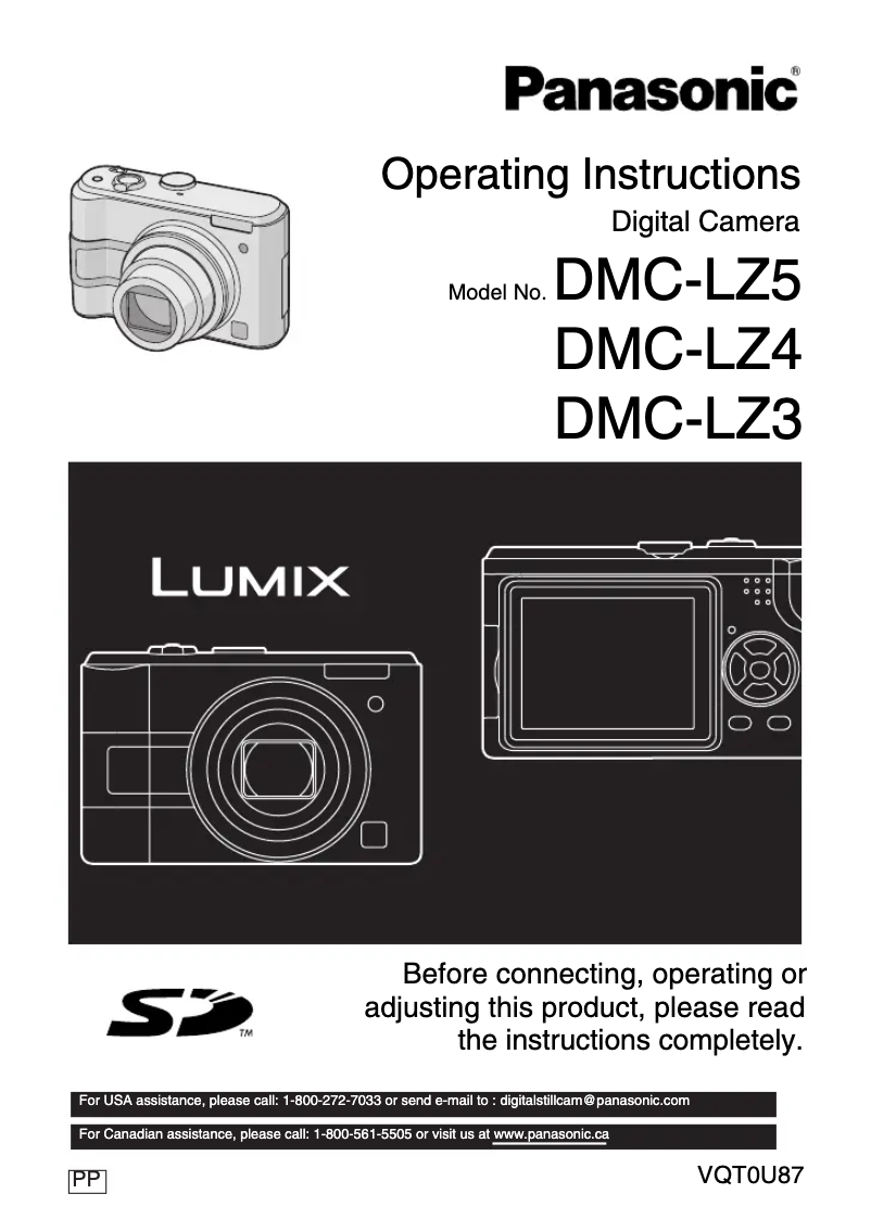 Page 1 of the manual User Manual Panasonic Lumix DMC-LZ3S
