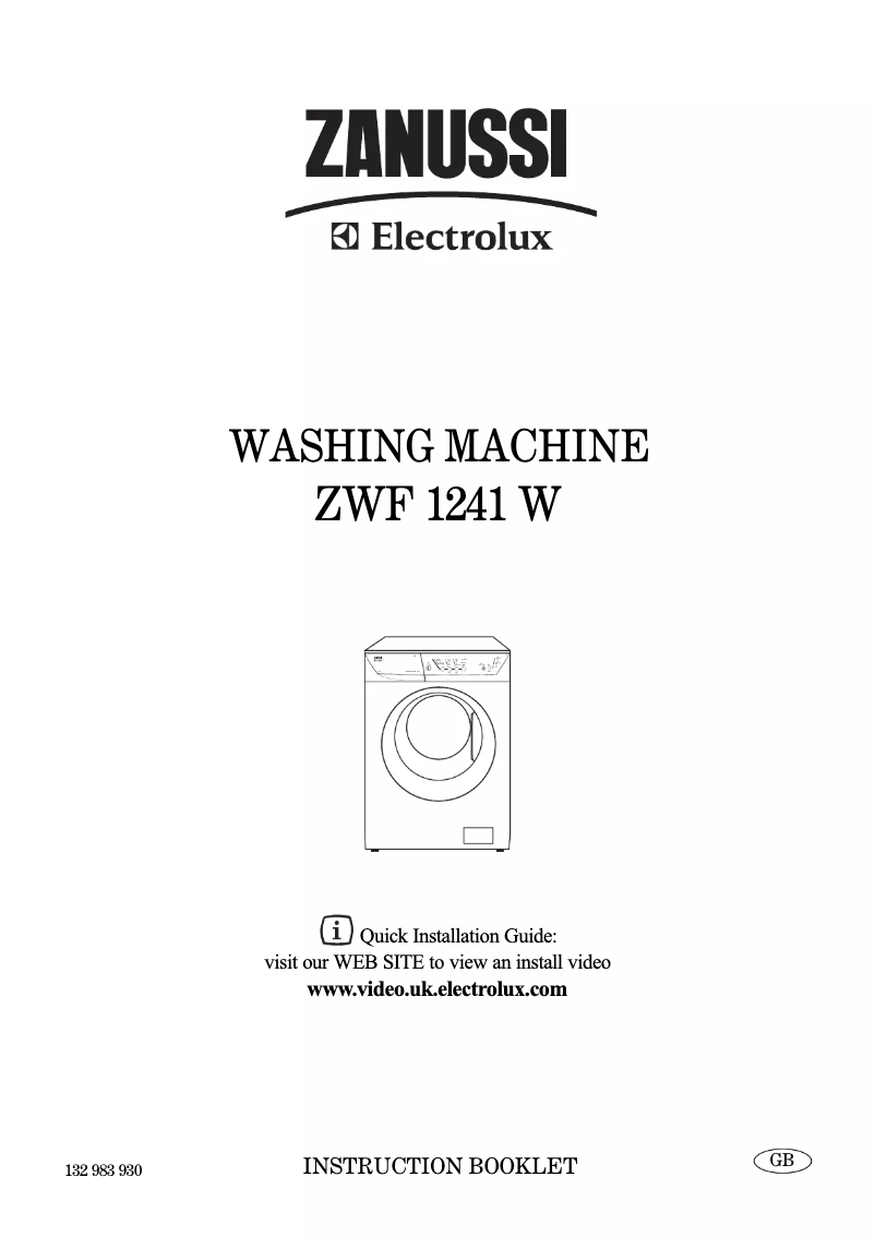 Page 1 de la notice Manuel utilisateur Zanussi-Electrolux ZWF 1241 W